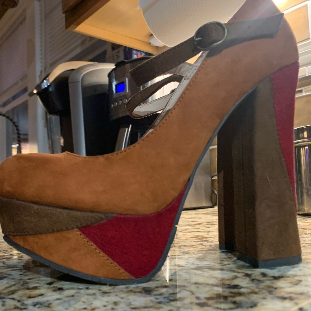 Candies Retro Color Block Platform Heels Women’s … - image 2